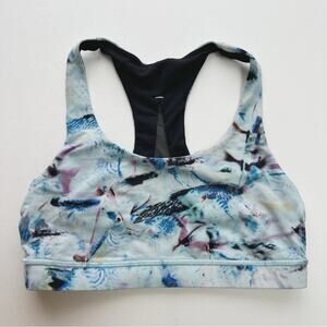 lululemon athletica Light Blue Marble Print Sports Bra